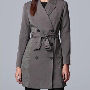 Women's Simply Vera Vera Wang Plaid Menswear Trench size 1X